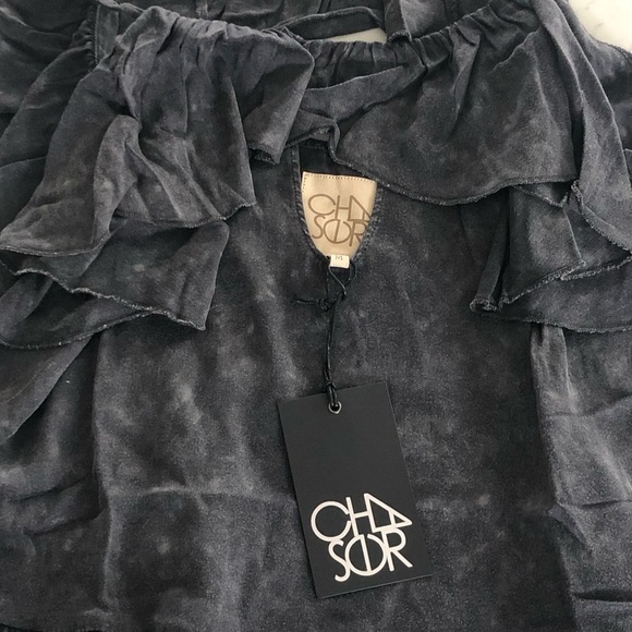 Chaser Ruffle Spaghetti Strap Cami Black Size Medium NWT - Picture 8 of 8